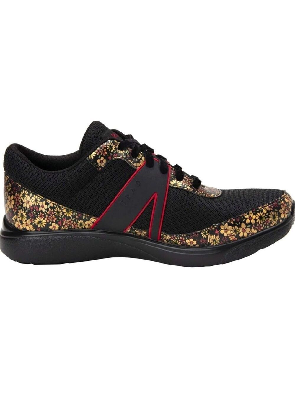 TRAQ Alegria Lite PG Qarma Floral Pretty Things Mesh Sneakers Black/ Gold US 8